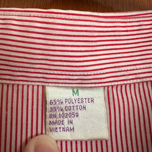 Red Hat Lady Striped Button Down - Picture 5 of 8